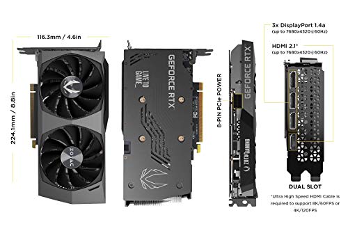ZOTAC Gaming GeForce RTX 3060 Twin Edge OC 12GB GDDR6 192-bit 15 Gbps PCIE 4.0 Gaming Graphics Card, IceStorm 2.0 Cooling, Active Fan Control, Freeze Fan Stop ZT-A30600H-10M ZOTAC Gaming GeForce RTX 3060 Twin Edge OC 12GB GDDR6 192-bit 15 Gbps PCIE 4.0 Gaming Graphics Card, IceStorm 2.0 Cooling, Active Fan Control, Freeze Fan Stop ZT-A30600H-10M